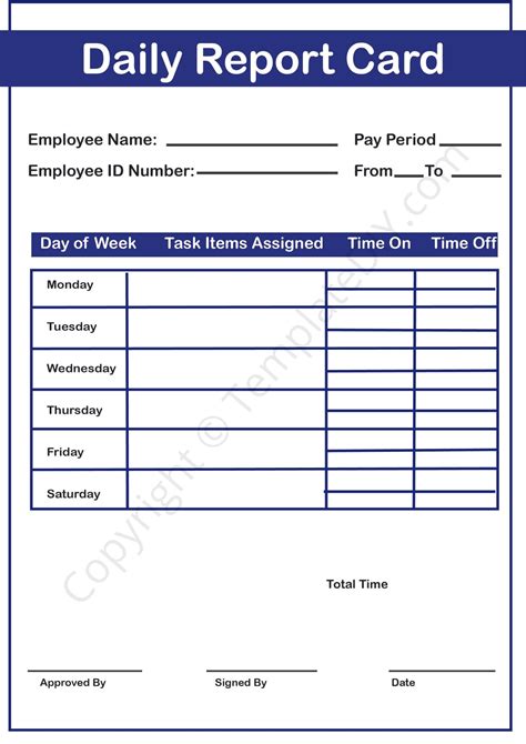 daily report sheet template